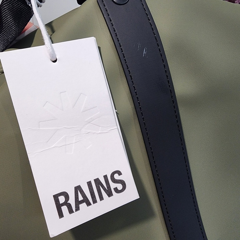 RAINS Clip Front Backpack W3 Marsh Green Waterproof Laptop Bag NWT - Picture 8 of 9